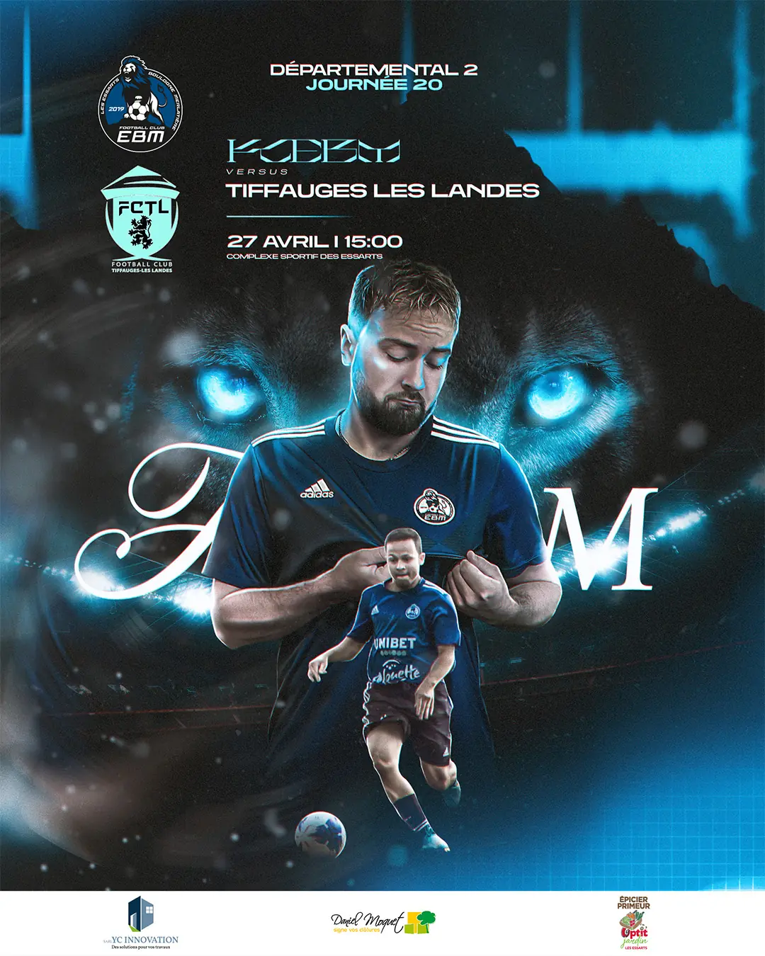 Image de match qui oppose le FC EBM à Tiffauges